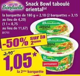 Norma Bonduelle Snack Bowl taboulé oriental offre