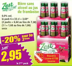 Norma Zest Bière sans alcool au jus de framboise offre