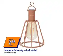 Action Lampe solaire style industriel offre