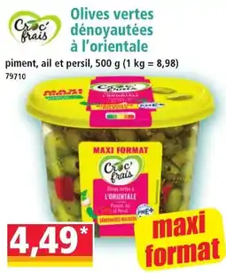 Norma Croc' frais Olives vertes dénoyautées à l'orientale offre