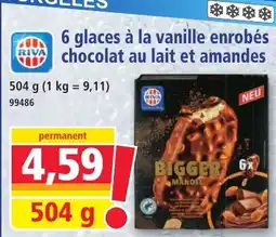 Norma RIVA glaces à la vanille enrobés chocolat au lait et amandes offre