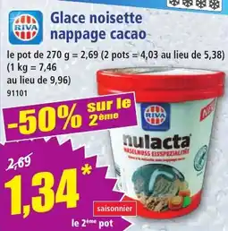 Norma RIVA Glace noisette nappage cacao offre
