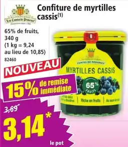 Norma Les Comtes de Provence Confiture de myrtilles cassis offre