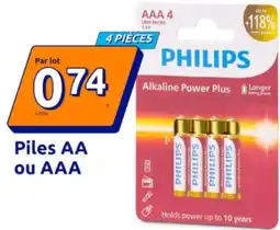 Action PHILIPS Piles AAA offre