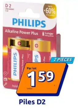 Action PHILIPS Piles D2 offre