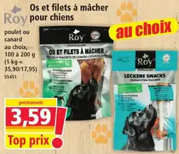 Norma Roy Os et filets à mâcher pour chiens offre