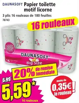 Norma DAUNASOFT Papier toilette motif licorne offre