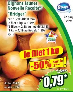 Norma Oignons Jaunes Nouvelle Récolte Bridger offre