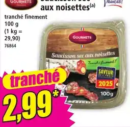 Norma GOURMETS Saucisson sec aux noisettes offre