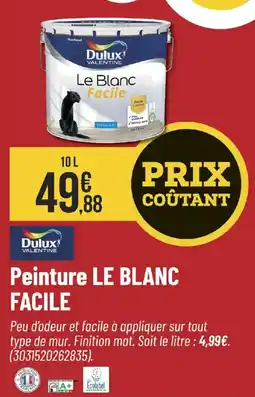 Bricorama Dulux valentine peinture le blanc facile offre