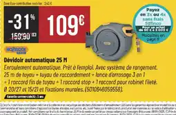 Bricorama HOZELOCK Dévidoir automatique 25 M offre