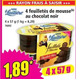 Norma Nestlé la laitière 4 feuilletés de mousse au chocolat noir offre