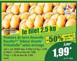 Norma Pommes de terre nouvelle récolte adora/avanti/primabelle” selon arrivage offre