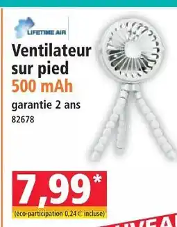 Norma Lifetime air ventilateur sur pied 500 mah offre