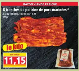 Norma 6 tranches de poitrine de porc marinées offre