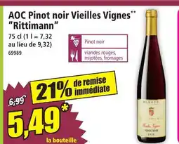 Norma Rittmann aoc pinot noir vieilles vignes offre
