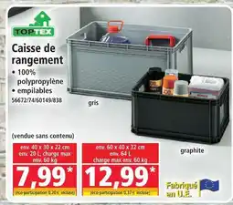 Norma Toptex caisse de rangement gris offre