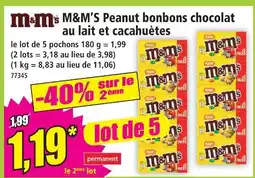 Norma M&m's peanut bonbons chocolat au lait et cacahuètes offre