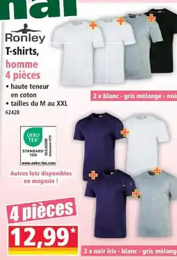 Norma Ronley t-shirts homme 4 pièces offre