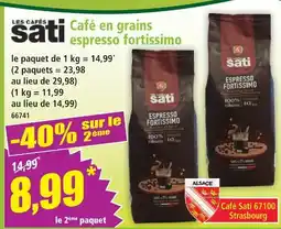 Norma Les cafés sati café en grains espresso fortissimo offre