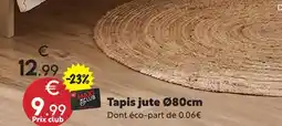 Maxi Bazar Tapis jute ø80cm offre