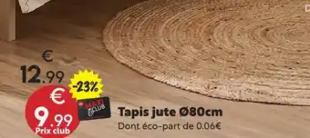 Tapis jute ø80cm