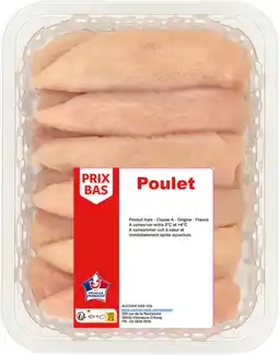 Auchan Prix bas aiguillettes de poulet offre