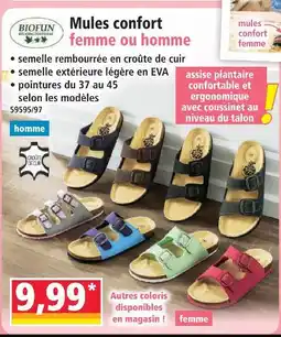 Norma Biofun mules confort femme ou homme offre