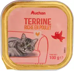 Auchan Auchan barquette terrine riche en poulet pour chat auchan offre