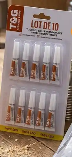 b&m T&g for less pack éco de 10 super glue offre