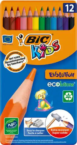 Auchan Bic lot 12 crayons de couleurs bic offre