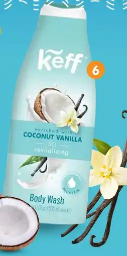 b&m Keff gel douche coco vanille offre