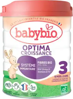 Auchan Babybio lait bio optima croissance 3 babybio offre