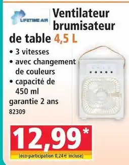 Norma Lifetime ventilateur brumisateur de table offre