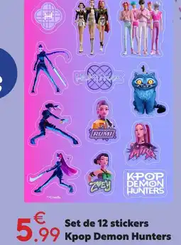 Maxi Bazar Set de 12 stickers kpop demon hunters offre