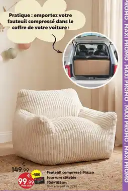 Maxi Bazar Fauteuil compressé muzzo fourrure côtelée offre