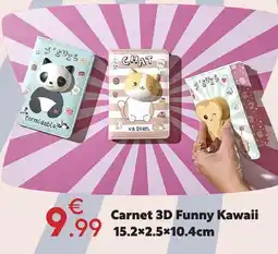 Maxi Bazar Carnet 3d funny kawaii offre