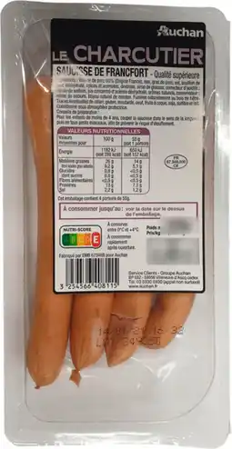 Auchan Auchan le charcutier saucisse de francfort auchan le charcutier offre