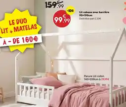 Maxi Bazar Lit cabane avec barrière offre