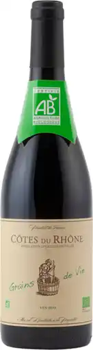 Auchan Supermarché Sans marque côtes du rhône aop bio offre