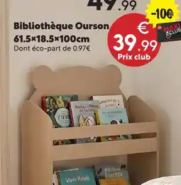 Maxi Bazar Bibliothèque ourson offre