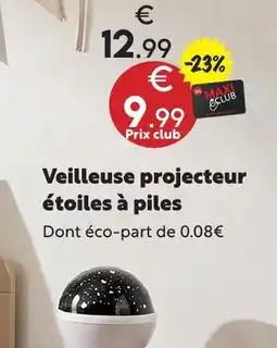Maxi Bazar Veilleuse projecteur étoiles à piles offre