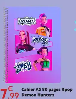 Maxi Bazar Cahier a5 80 pages kpop demon hunters offre
