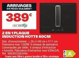Brico Dépôt Dim - 2 en 1 plaque induction hotte 60cm offre