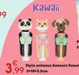Maxi Bazar Stylo animaux boxeurs kawaii offre