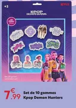 Maxi Bazar Demon hunters set de 10 gommes kpop offre