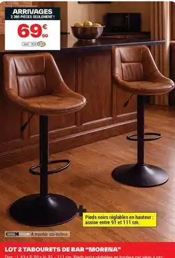 Brico Dépôt Dim - lot 2 tabourets de bar miorrena offre