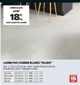 Brico Dépôt Dim - lame pvc chene blanc eliza offre