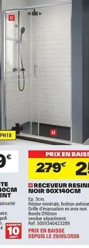 Brico Dépôt Receiver resi noir 90x140cm offre