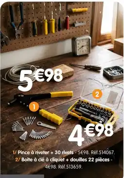 b&m Pince à riveter + 30 rivets offre